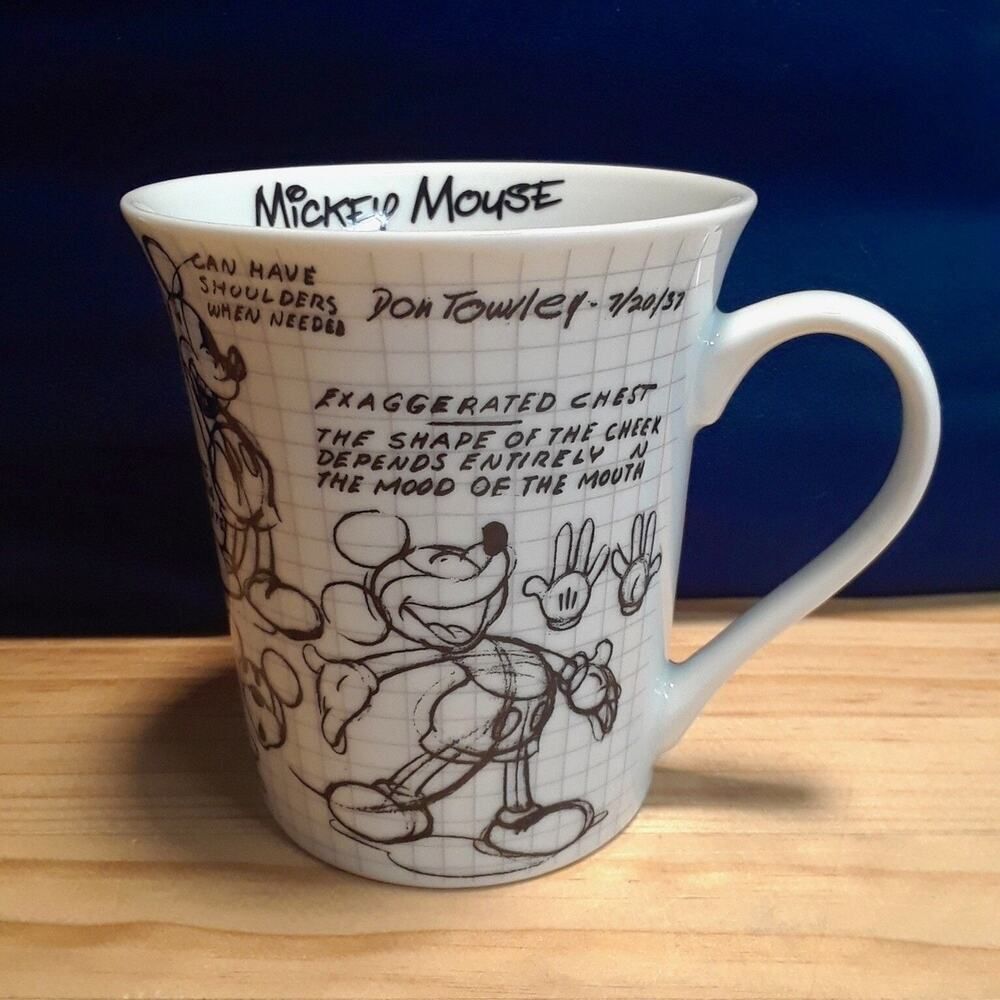 Mickey Mouse Coffee Mug DISNEY 2008 Sketch Book Collection Tea Cup Towsley